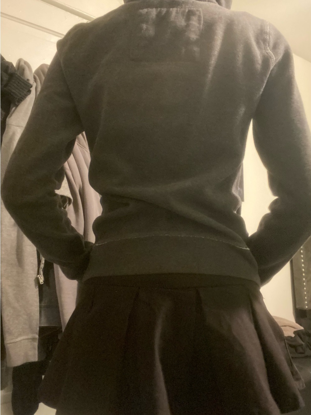 Y2K Abercrombie & Fitch Women's Charcoal Zip-Up Hoodie - Picture 7 of 9